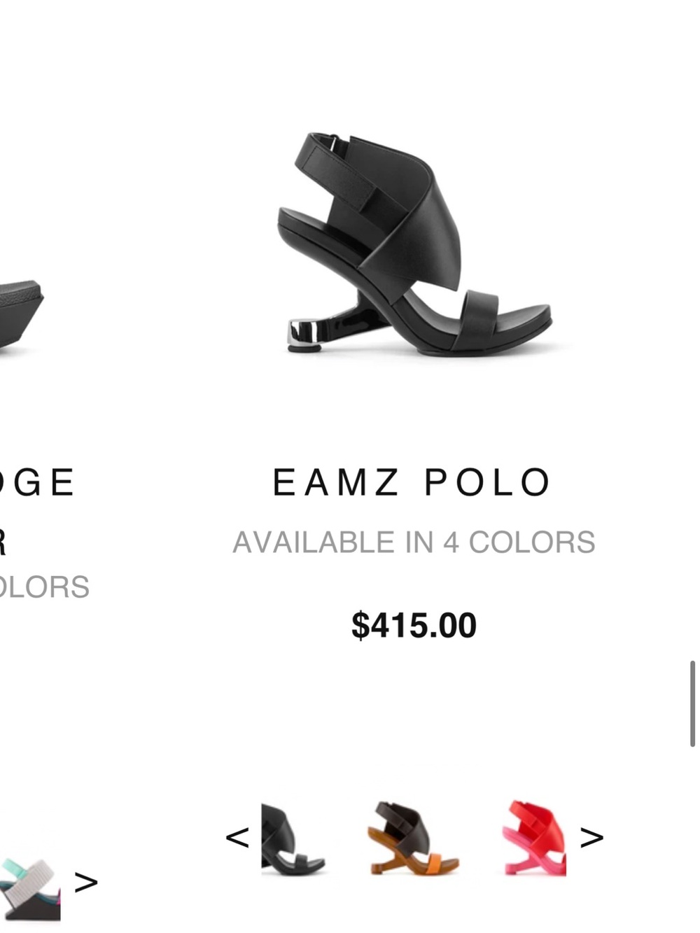 United Nude Eamz Polo Black Sculptural Heel Sandal